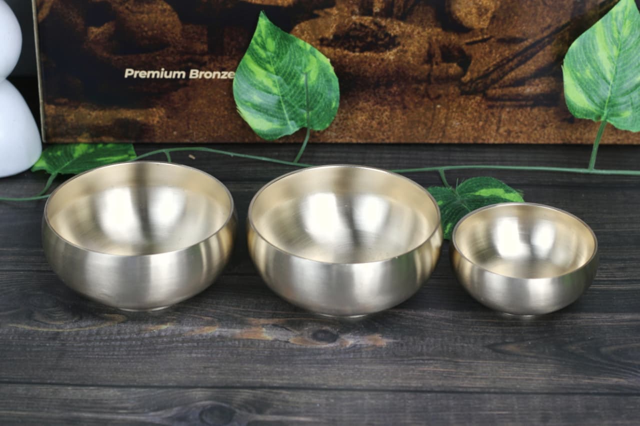Kansyakar Bronze Curvy Dinner Set – 6-Piece | Matte Finish | Pure Bronze