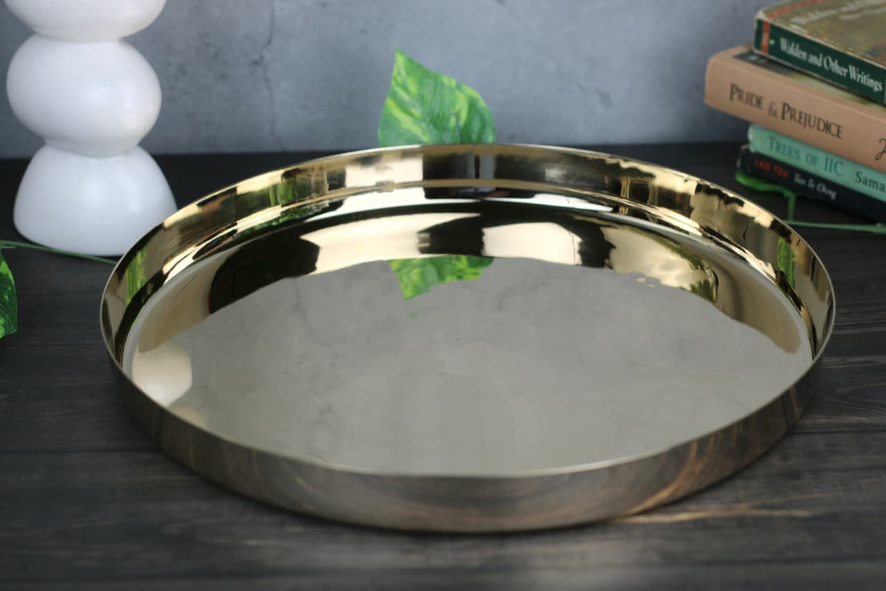Kansyakar Bronze Dinner Set – Kaveri (6-Piece, Glossy/Matte Finish)