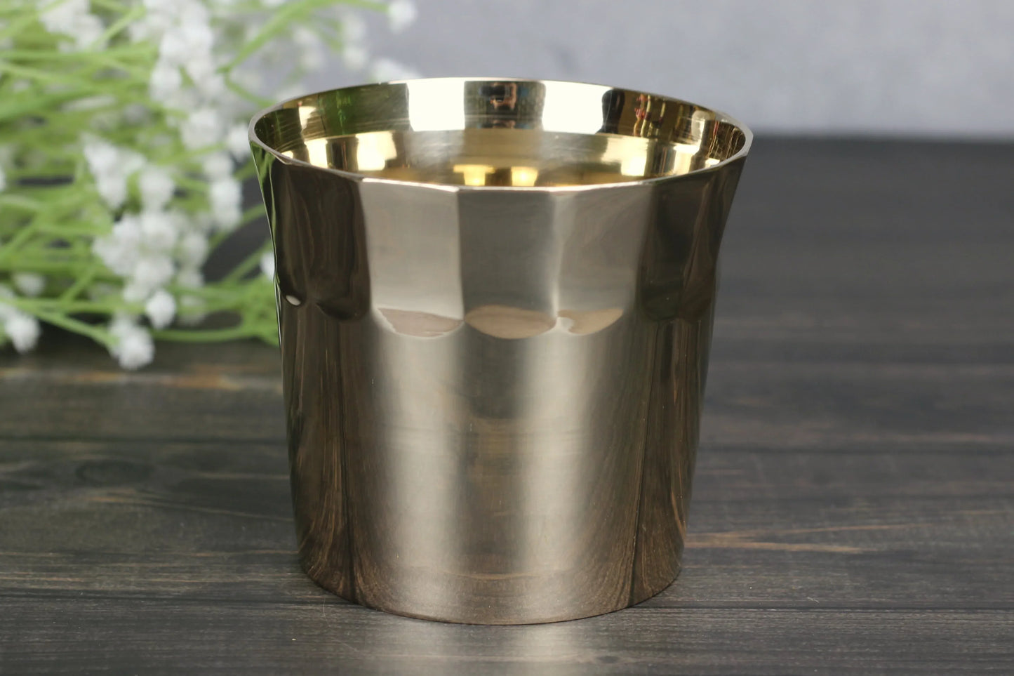 Kansyakar premium bronze diamond 7 Up glass, 300ml stylish and durable drinkware with a diamond pattern design.