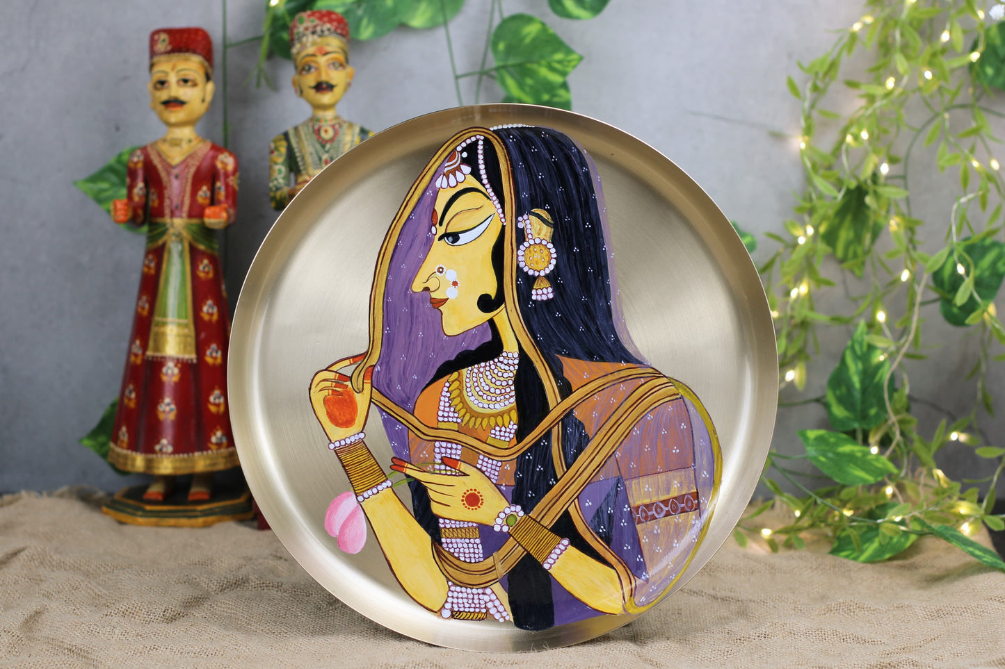 Bani Thani Hand-Painted Wall Hanging | Traditional Rajasthani Miniature Art | Handmade Decorative Painting