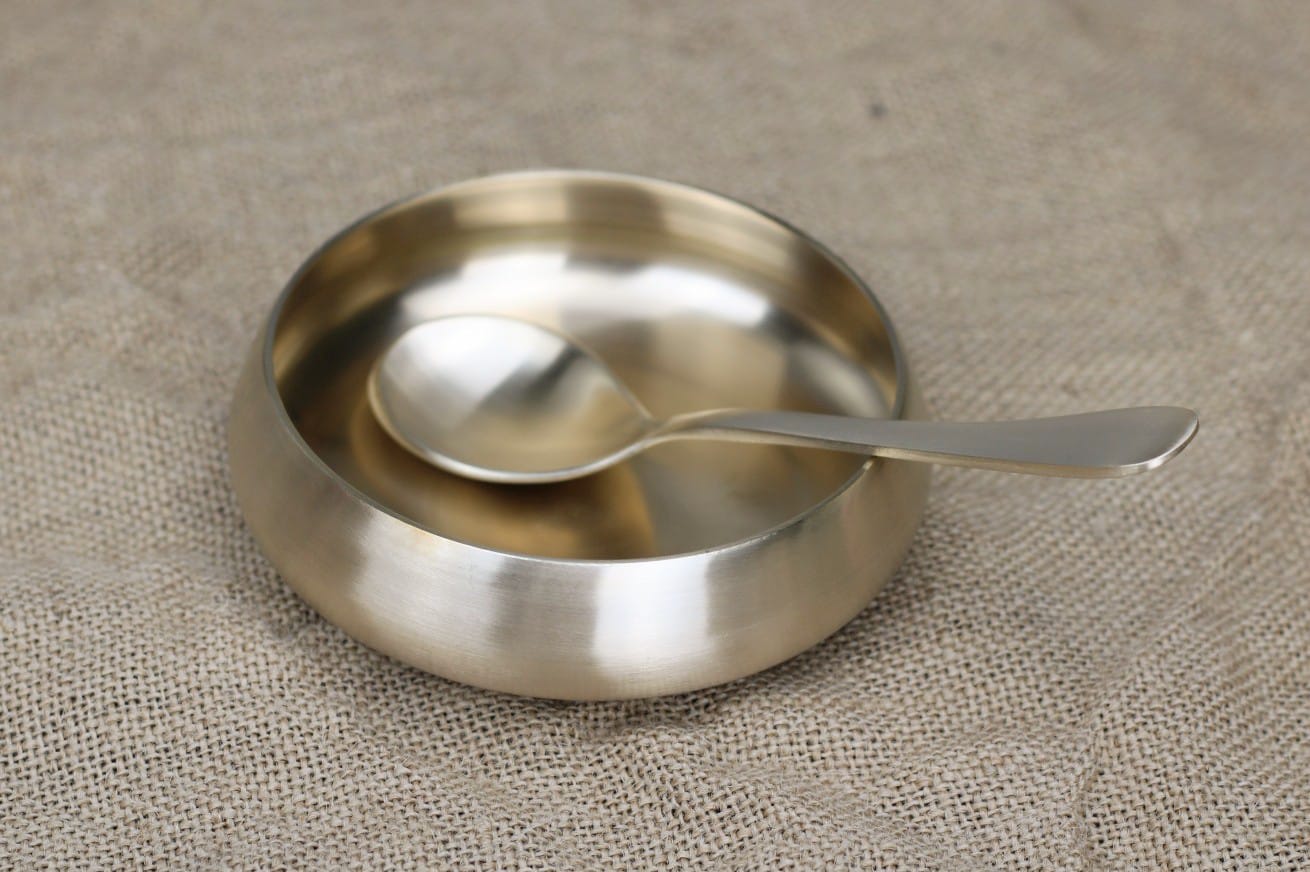 Premium Bronze Soup Bowl with Spoon – 200ml Capacity, Handcrafted in Glossy or Matte Finish