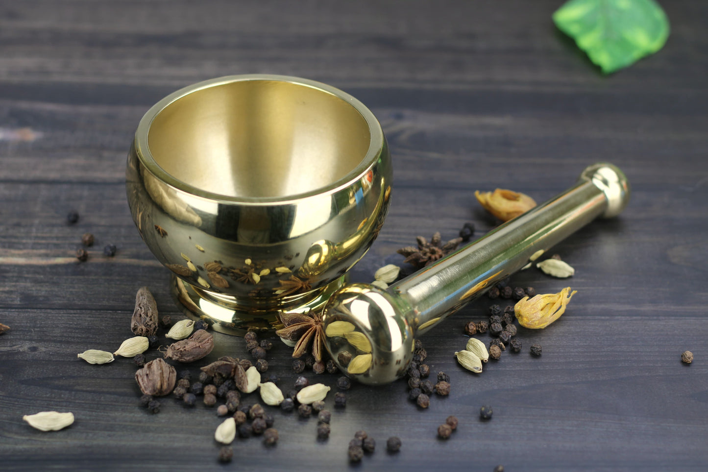 Premium Handcrafted Brass Mortar and Pestle for Spices & Ayurveda | Indian Spice Grinder (4 Sizes)