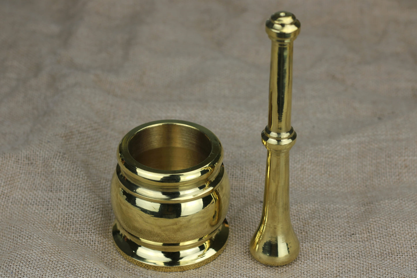 Pure Brass Mortar & Pestle – Heavy Duty Traditional Grinder (Sizes S to 5XL)