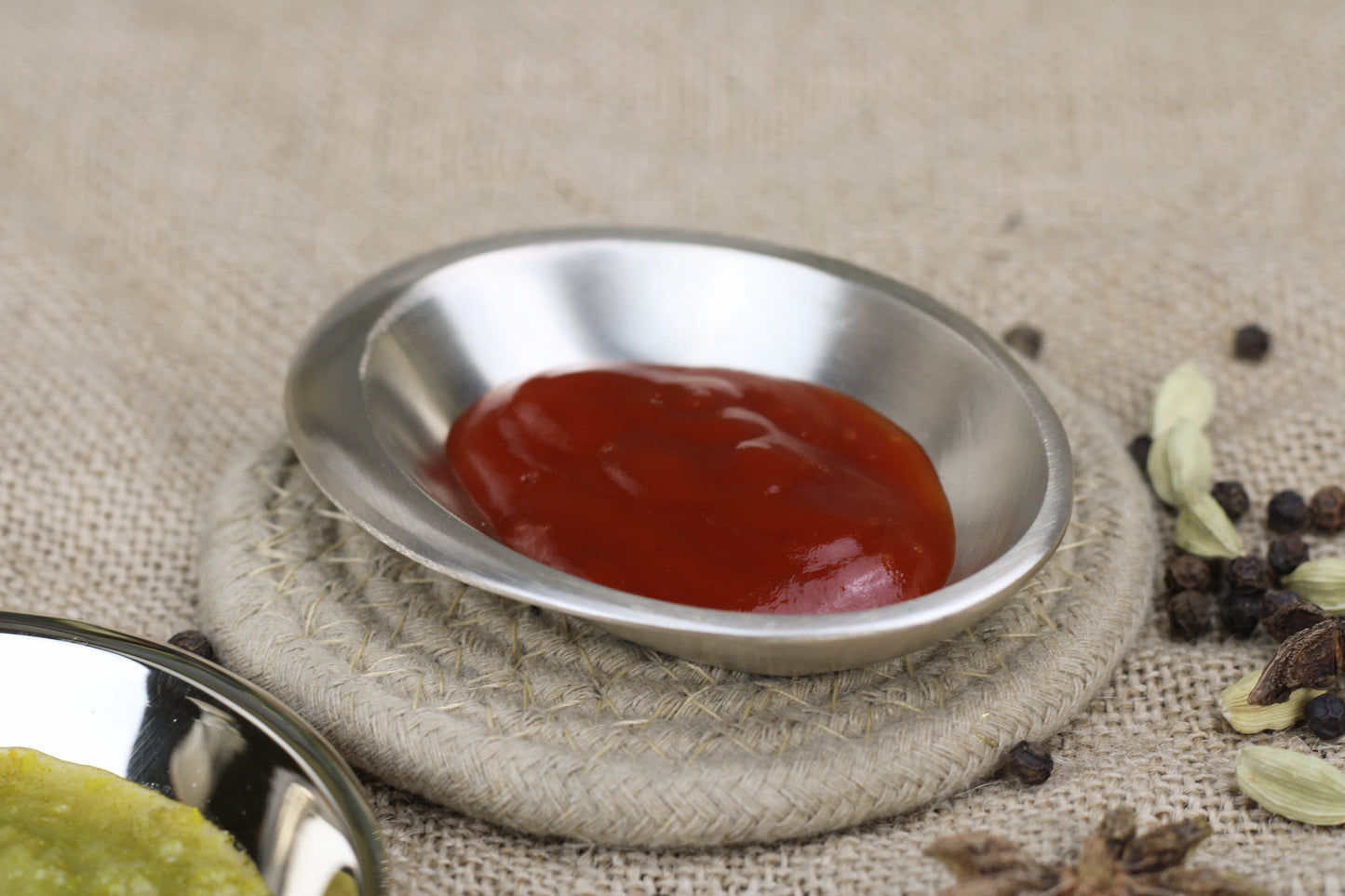 Handcrafted Oval Bronze Dip Bowl – Glossy & Mare Finishes for Sauces & Chutneys