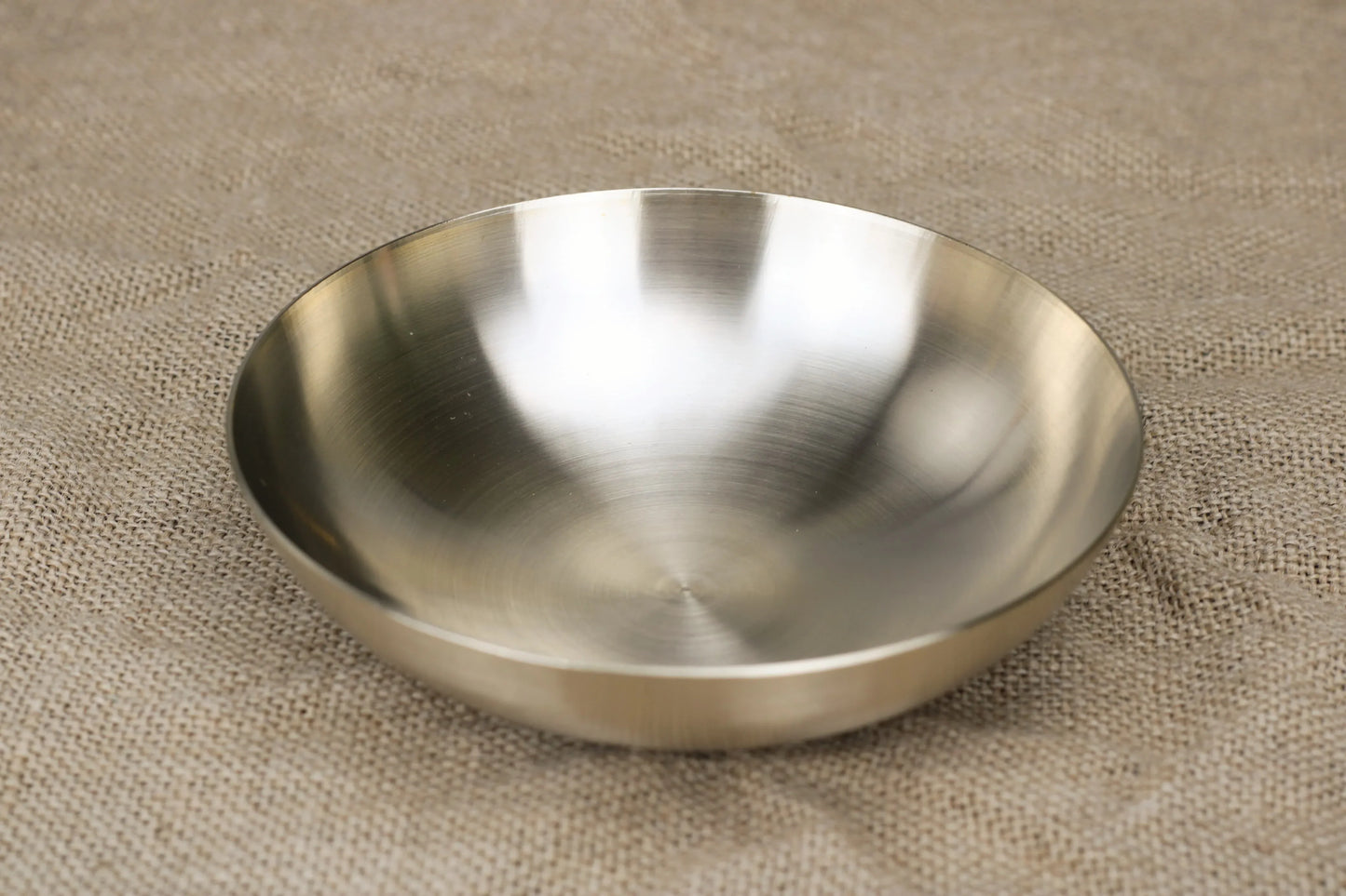Bronze deep bowl by Kansyakar with glossy and matte finishes, 5.75-inch size, ideal for soups, desserts, or puja use.