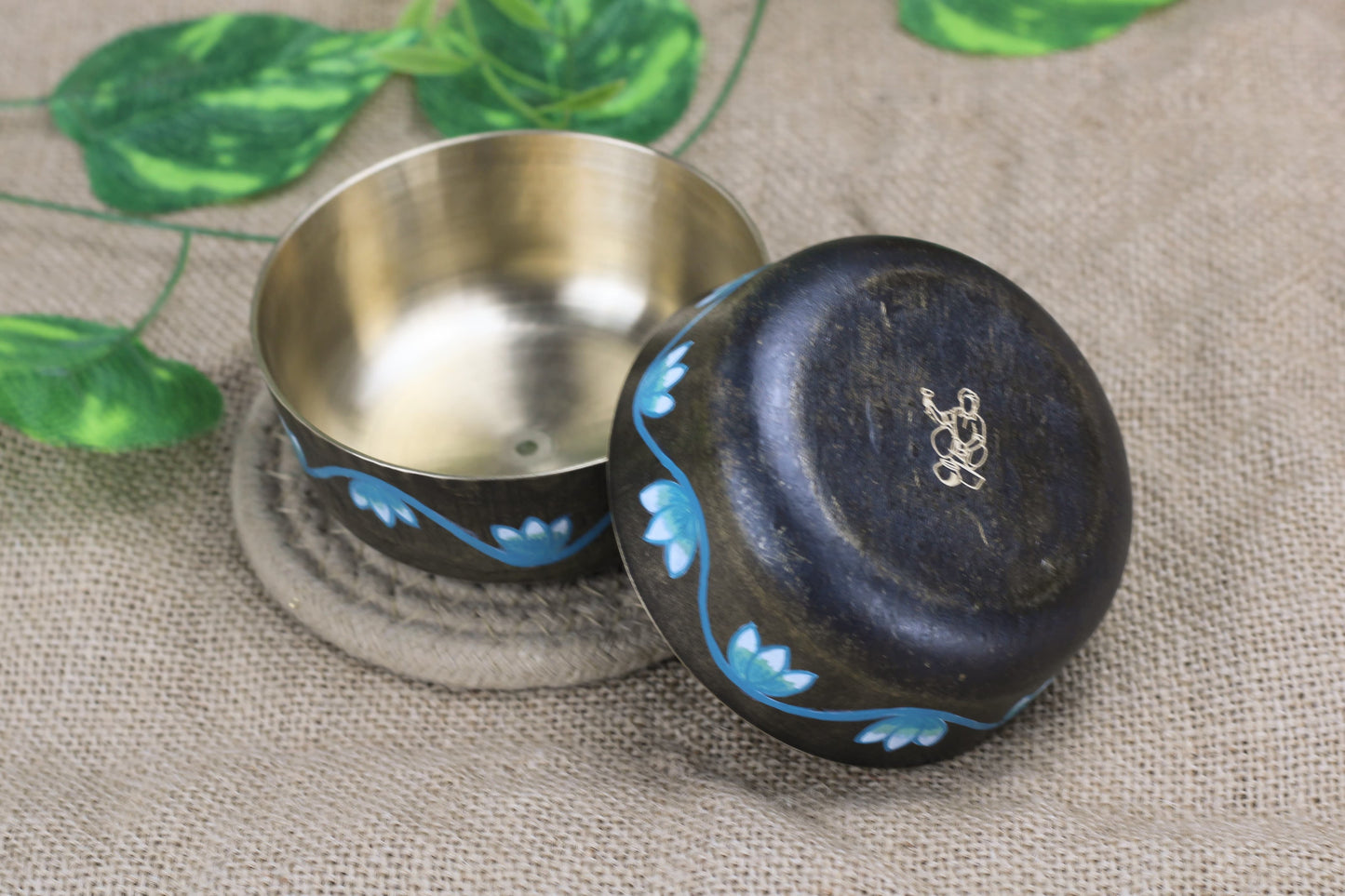Blue Lotus Mukta Bowl – Hand-Painted Elegance Inspired by Pichwai Art