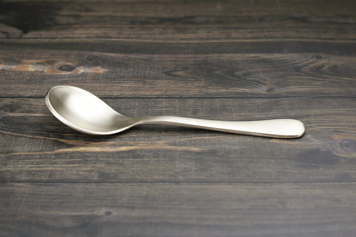 Kansyakar artisan bronze soup spoon, 6.75 inches, glossy and matte finish, ideal for elegant dining and serving soup.
