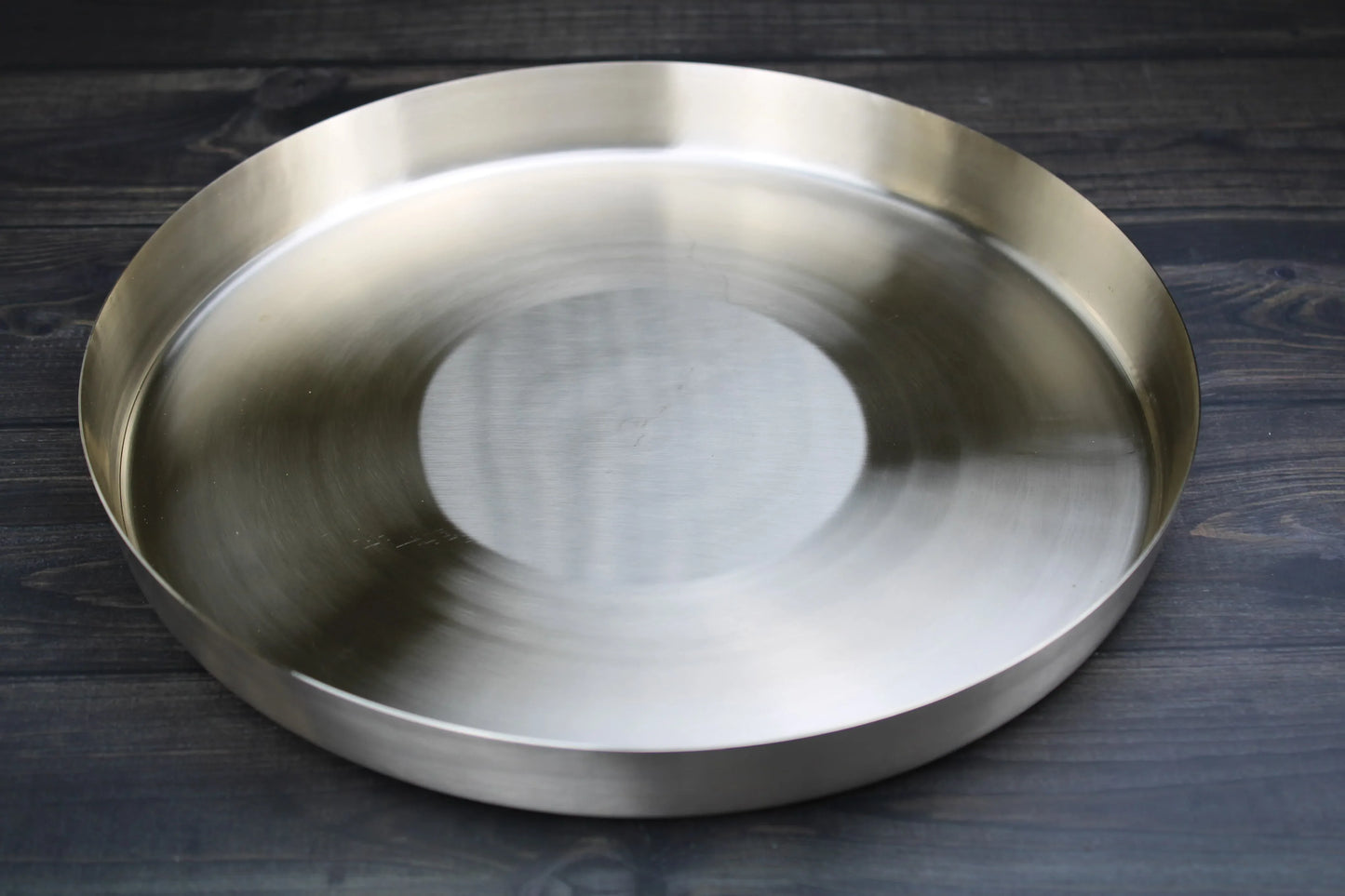 Pure bronze Kansa dinner thali plate with glossy and matte finishes, 8 to 15.5 inches, Ayurvedic Indian serving plate by Kansyakar