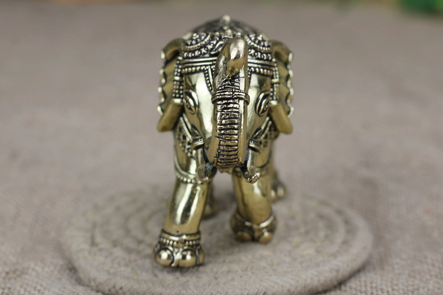 Handcrafted brass elephant showpiece by Kansyakar, small and medium decorative figurine for elegant home decor.