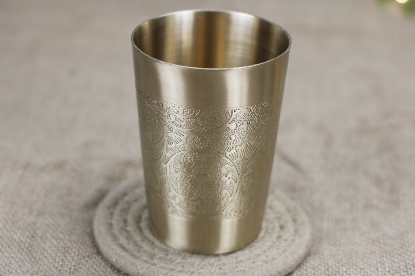 Bronze Luxe Tumbler with Floral Etching | Matte finishes | 220 ml capacity