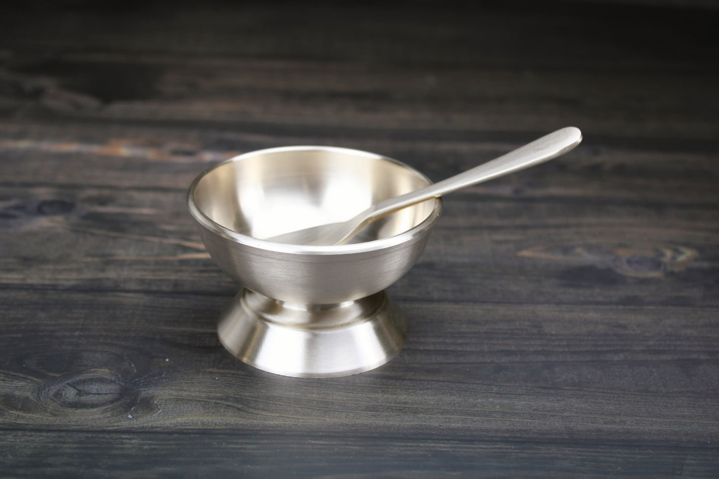 Bronze Ice-Cream Cup with Spoon – Metallic Scoop