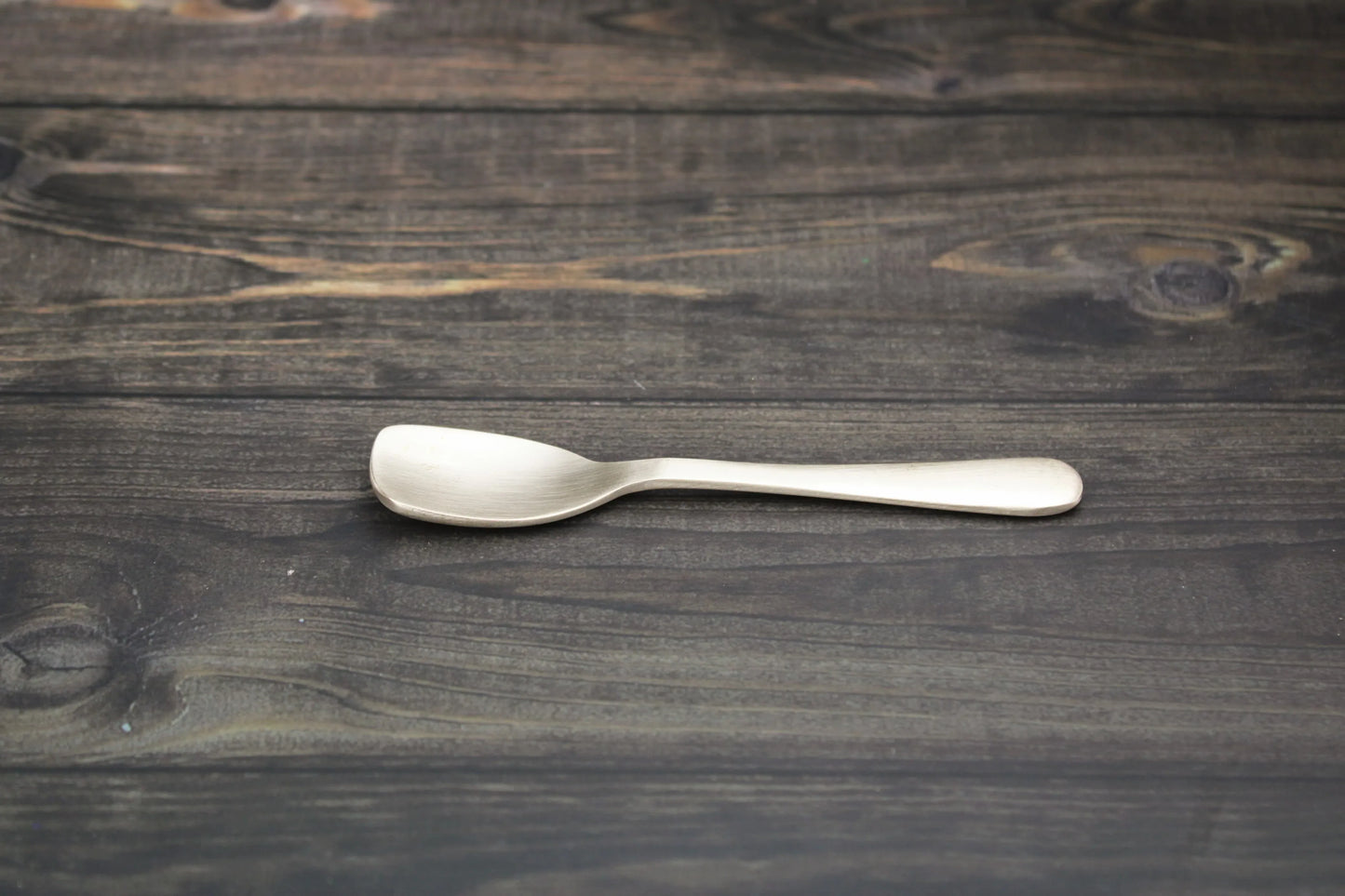 Kansyakar artisan bronze ice cream spoon, 4.8-inch glossy and matte dessert spoon, elegant scoop for serving ice cream.