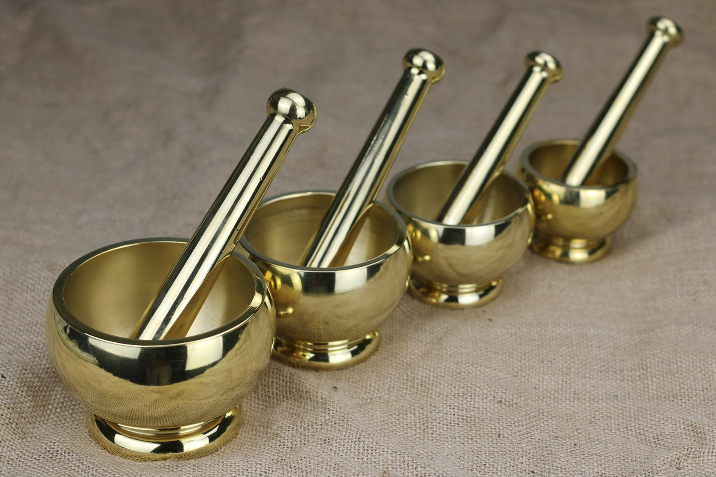Premium Handcrafted Brass Mortar and Pestle for Spices & Ayurveda | Indian Spice Grinder (4 Sizes)