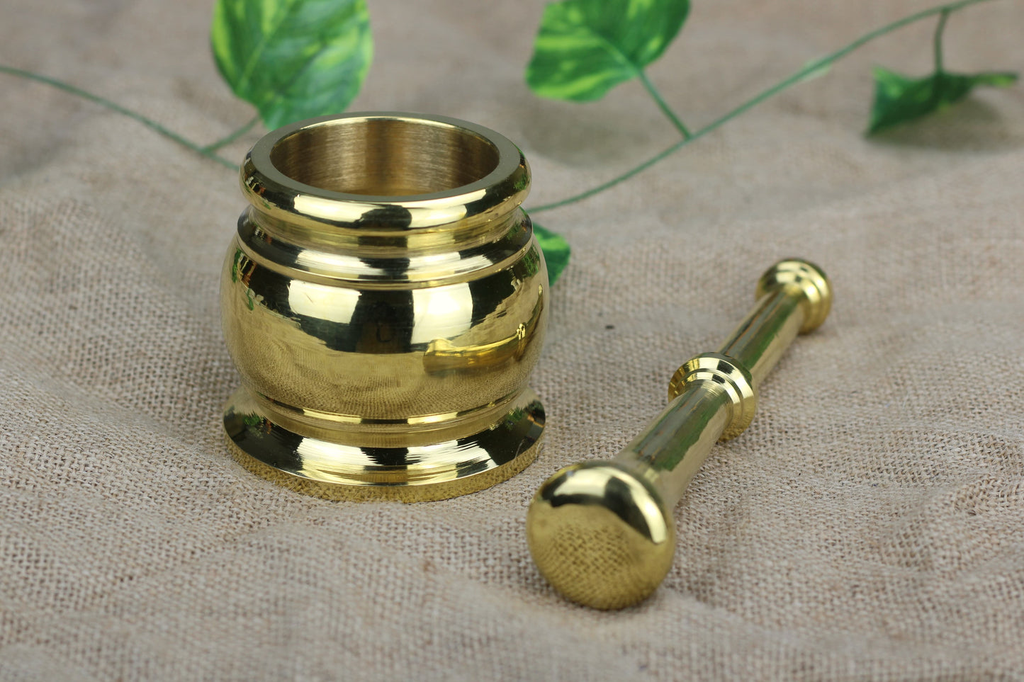 Pure Brass Mortar & Pestle – Heavy Duty Traditional Grinder (Sizes S to 5XL)