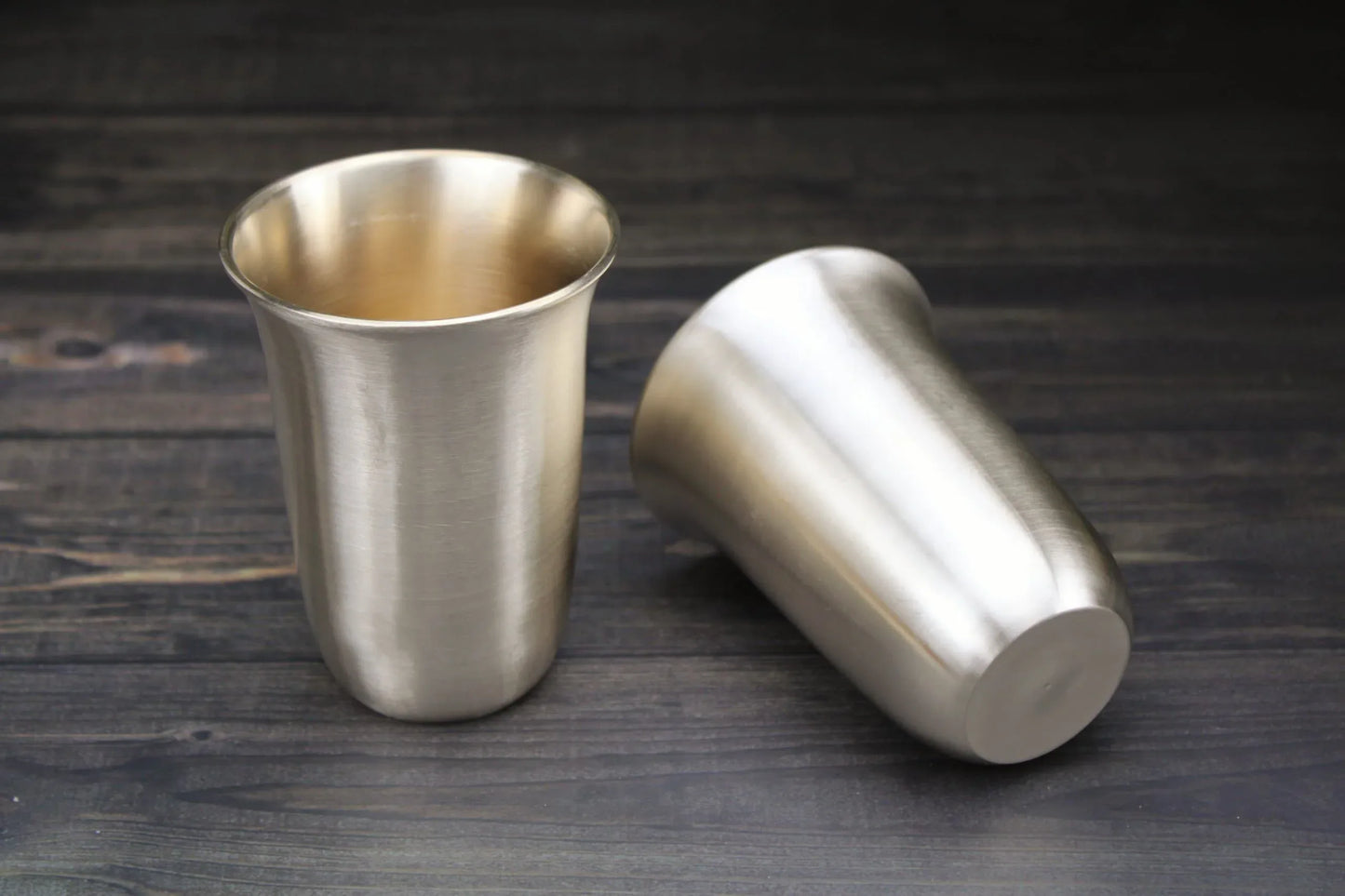 Bronze glass nectar tumbler by Kansyakar with glossy and matte finishes, 220ml metallic juice cup, elegant and stylish.
