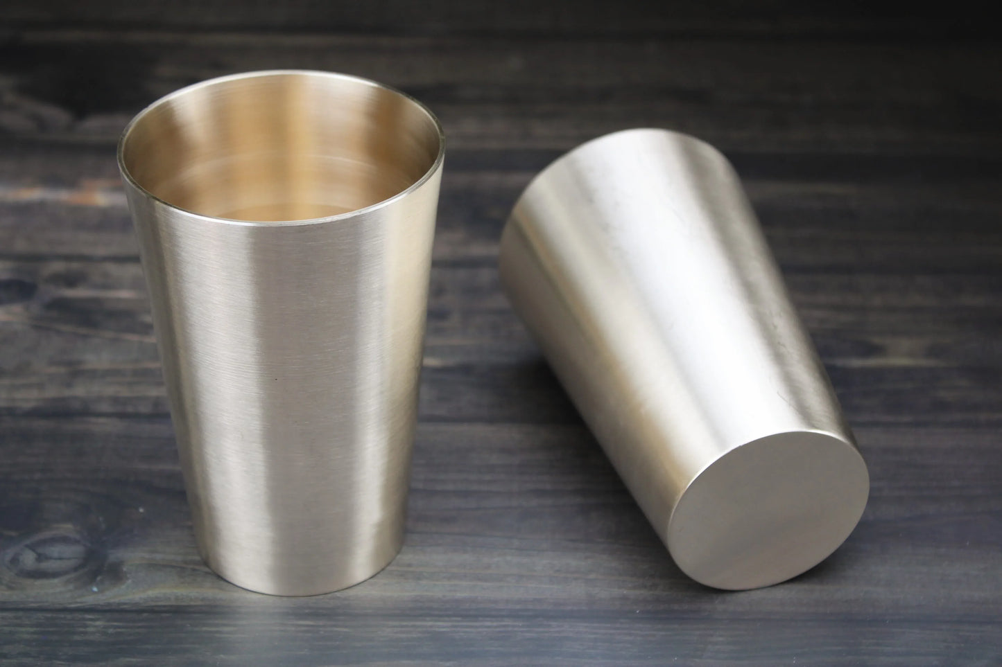 Kansyakar Patiala Lassi bronze glass in 350ml heavy traditional cup with glossy and matte finishes, showcasing a decorative drinking vessel.