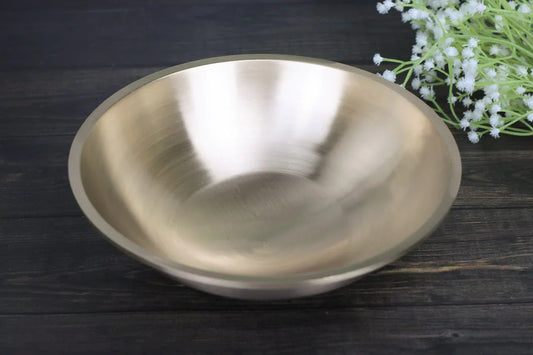 Authentic bronze South Indian deep Kadai by Kansyakar, featuring glossy and matte finish options for cooking and serving.