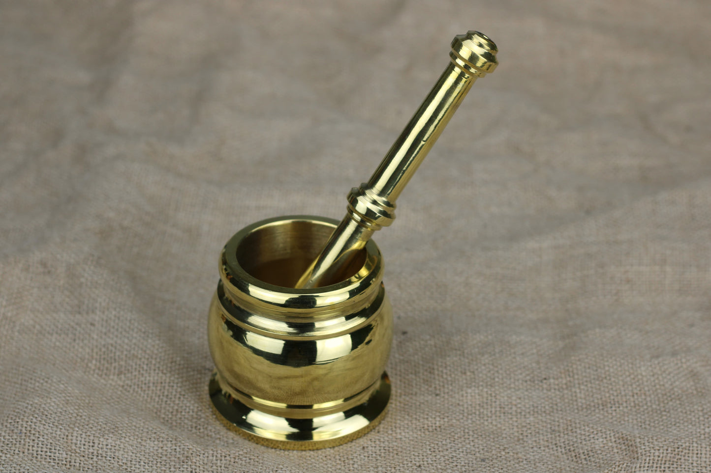 Pure Brass Mortar & Pestle – Heavy Duty Traditional Grinder (Sizes S to 5XL)