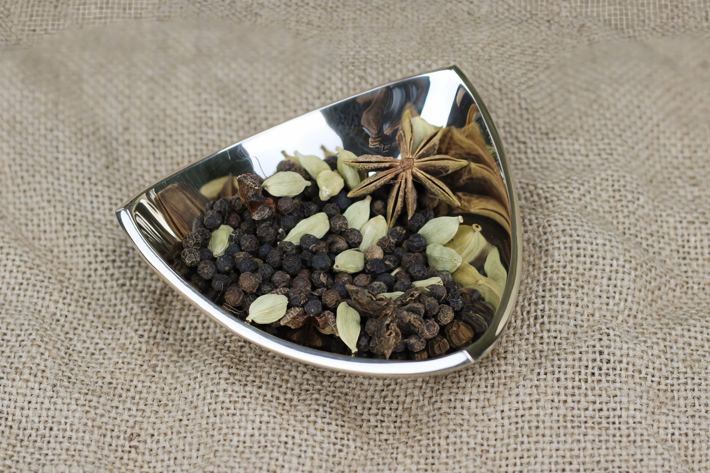 Modern Triangle Bronze Mukhwas Bowl – Pure Bronze Decorative Accent | Minimalist Home Decor & Gift