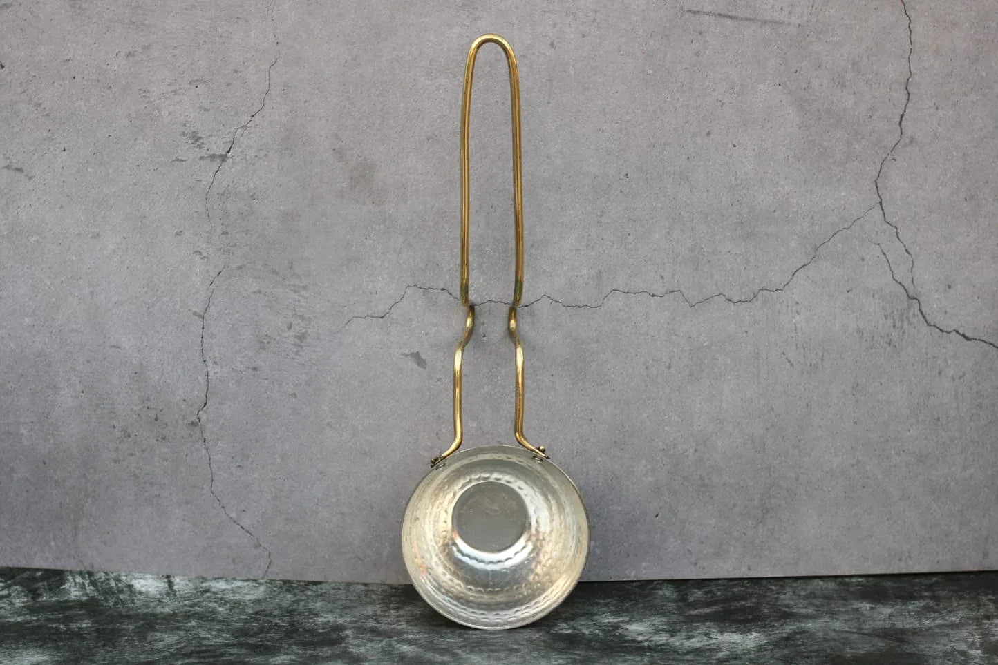 Brass Vaghariya Pan for tempering, traditional tadka pan in tin coating, available in 250 ml and 350 ml sizes.