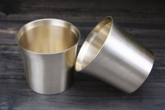 Bronze 7 Up Tumbler - 300ml Premium Metallic Glass for Juices & Cocktails - Heavyweight (320g) Glossy/Matte Finish - Elegant Drinkware for Home, Restaurants & Gifts