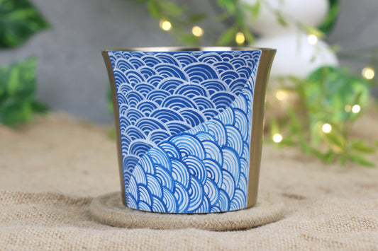 Bronze 7 Up Tumbler with Abstract art | 300ml Premium Metallic Glass for Juices & Cocktails - Heavyweight (320g)  - Elegant Drinkware for Home, Restaurants & Gifts