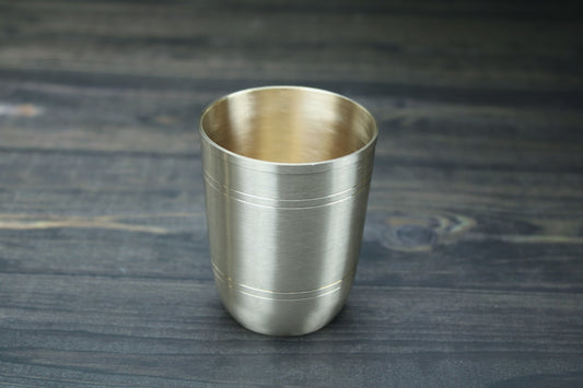 Artisan Bronze Sipper Glass - Glossy/Matte Finish | Textured Ring Design (200ml/250ml)