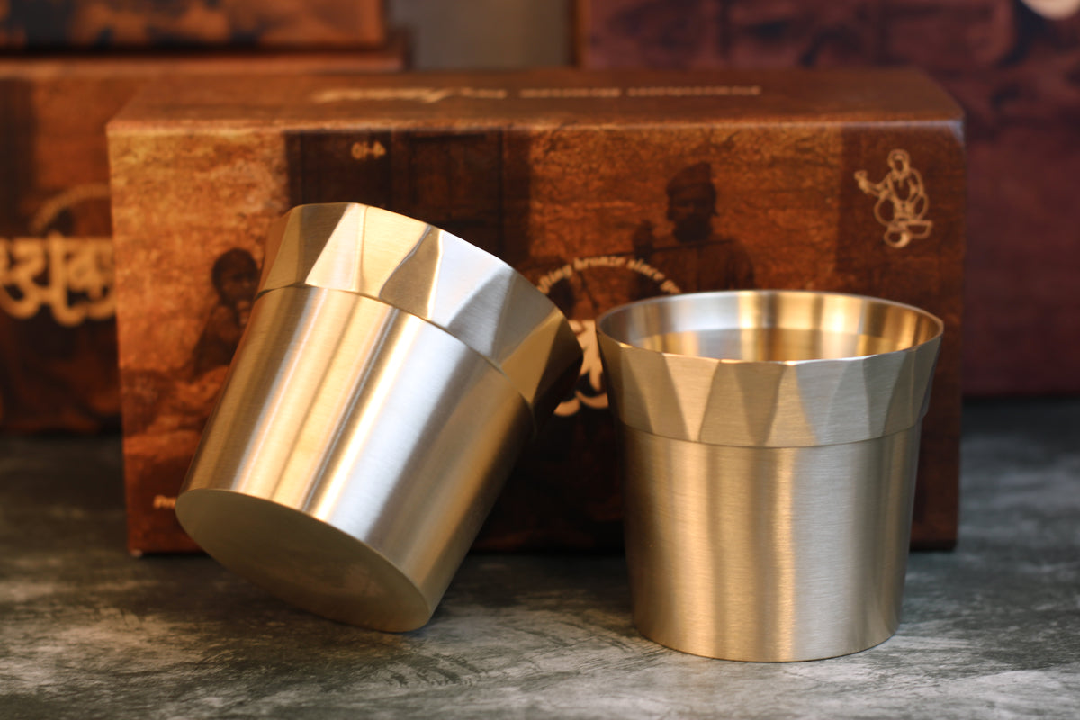 Kanvira Pure Bronze (Kansa) Premium Glass Set