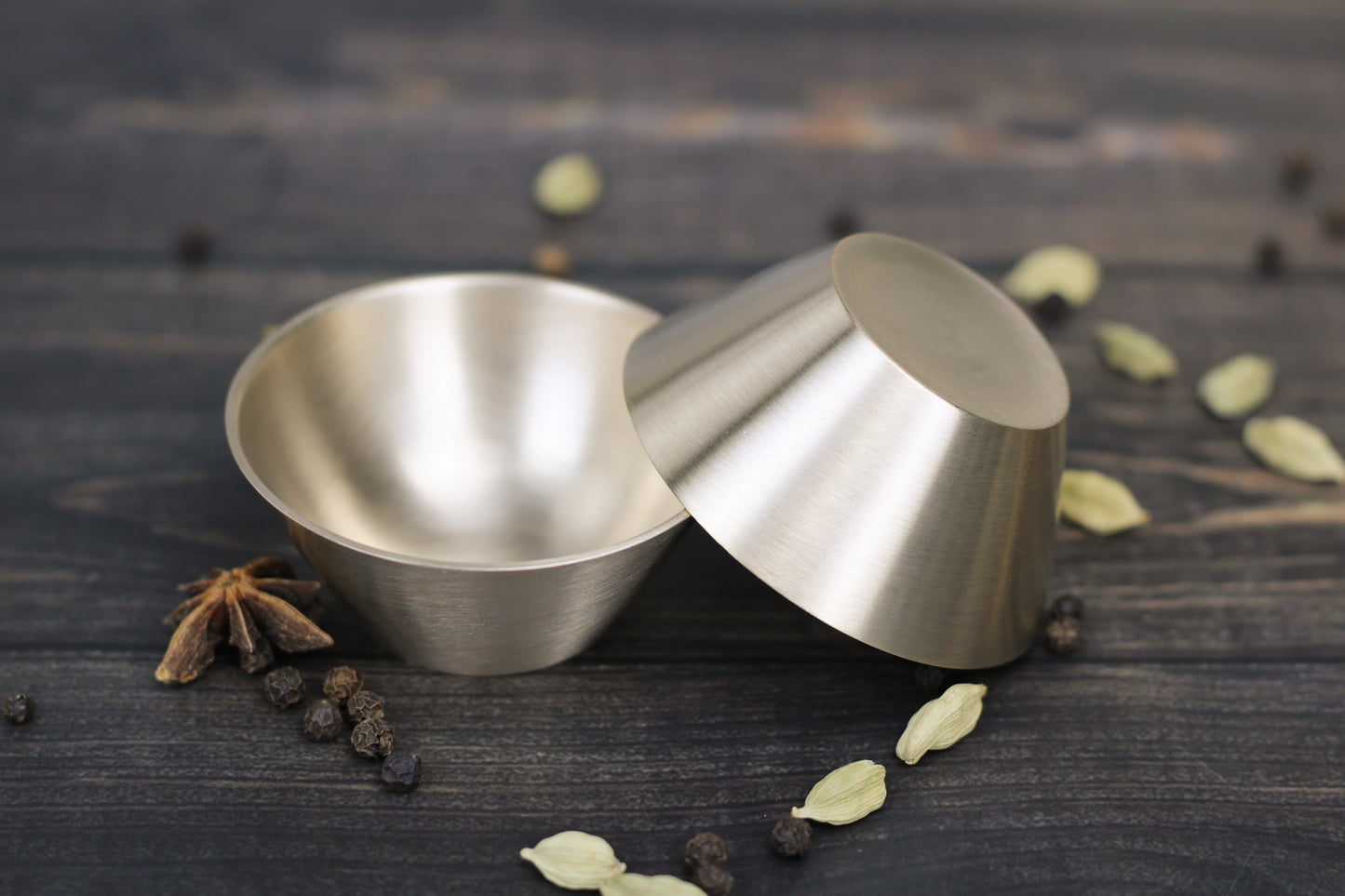 Artisan Bronze Cone Dip Bowl – Glossy or Matte Finish – Traditional Indian Serving Ware