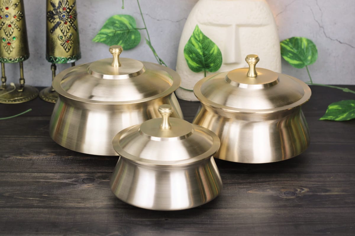 Artisan Bronze (Kansa) Serving Handi – Traditional Elegance for Dining & Entertaining