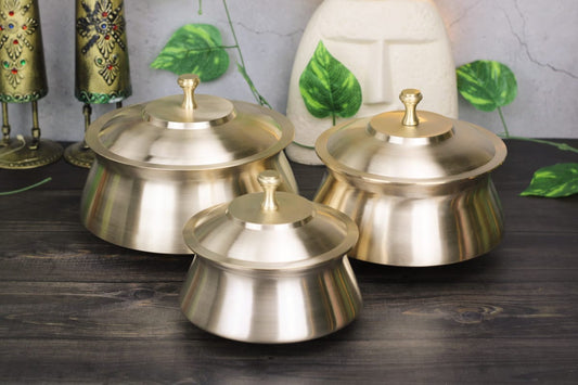 Artisan Bronze (Kansa) Serving Handi – Traditional Elegance for Dining & Entertaining