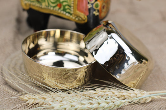 Hand-Hammered Bronze Thali Set – 7-Piece Artisan Dinnerware | Kansyakar Signature Series