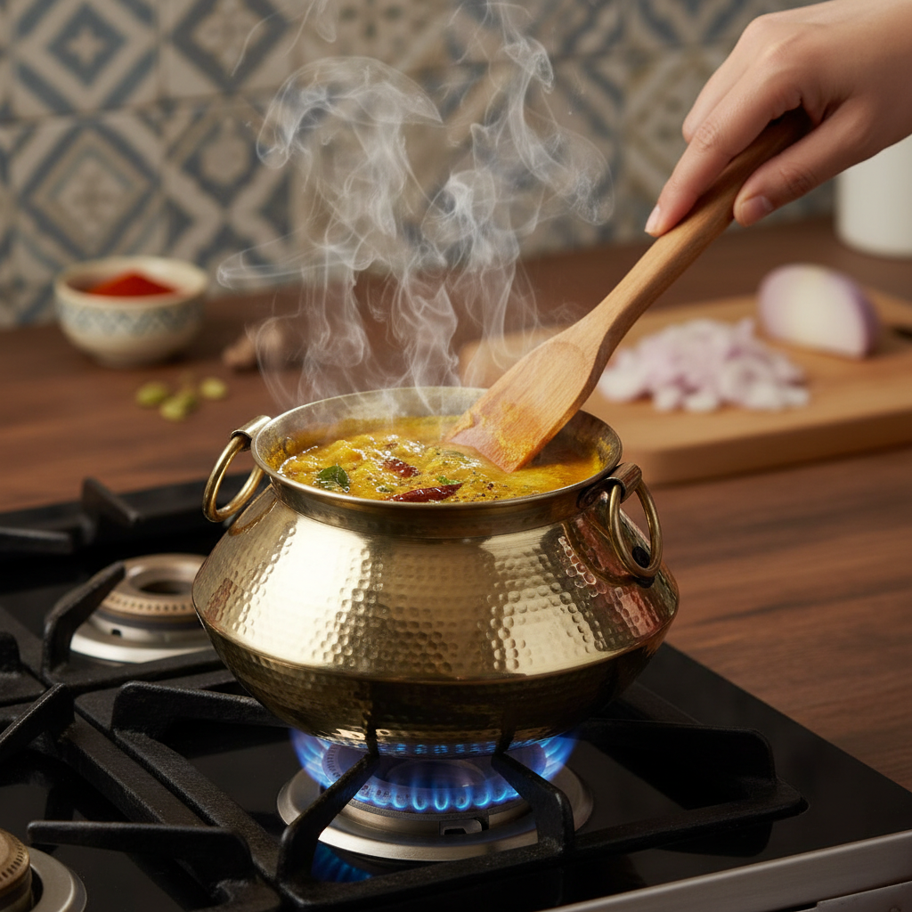 Brass Dekchi Lifestyle Cooking Scene