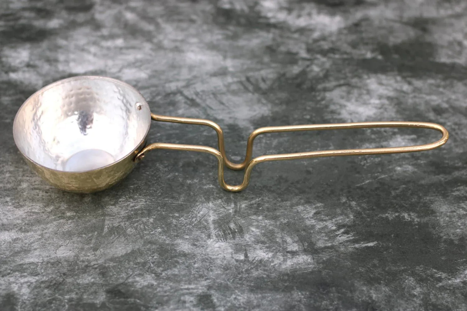 Brass Vaghariya Pan for tempering, traditional Tadka pan by Kansyakar, available in 250 ml and 350 ml sizes for cooking spices.