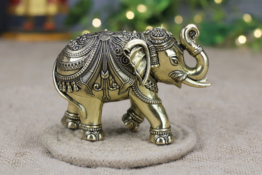 Premium Brass Elephant Showpiece – Handcrafted Decor in Small & Medium Sizes