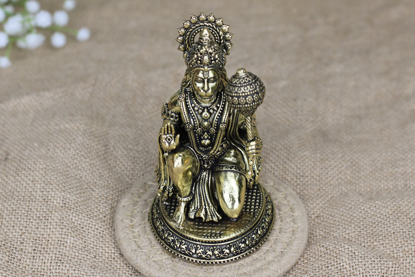 Premium Brass Hanuman Idol – Handcrafted in Small & Medium Sizes | Divine Strength for Home & Office