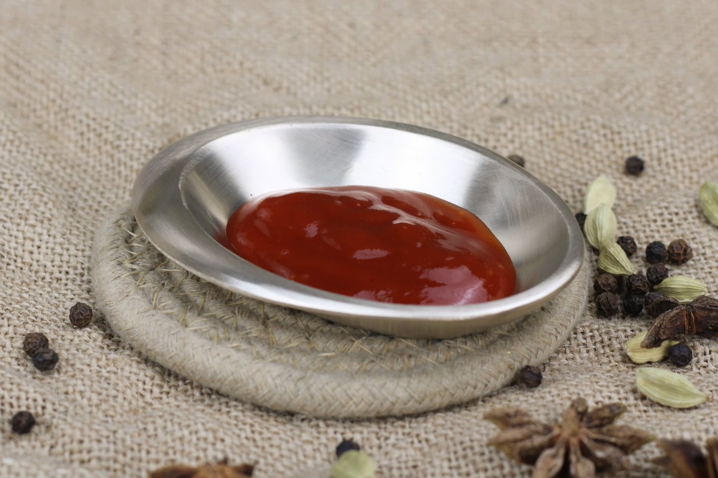 Handcrafted Oval Bronze Dip Bowl – Glossy & Mare Finishes for Sauces & Chutneys