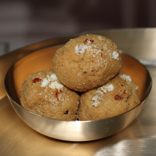 Handcrafted bronze (Kansa) sweet dish bowl in three sizes with glossy and matte finishes, ideal for prasad, dry fruits, or gifting.