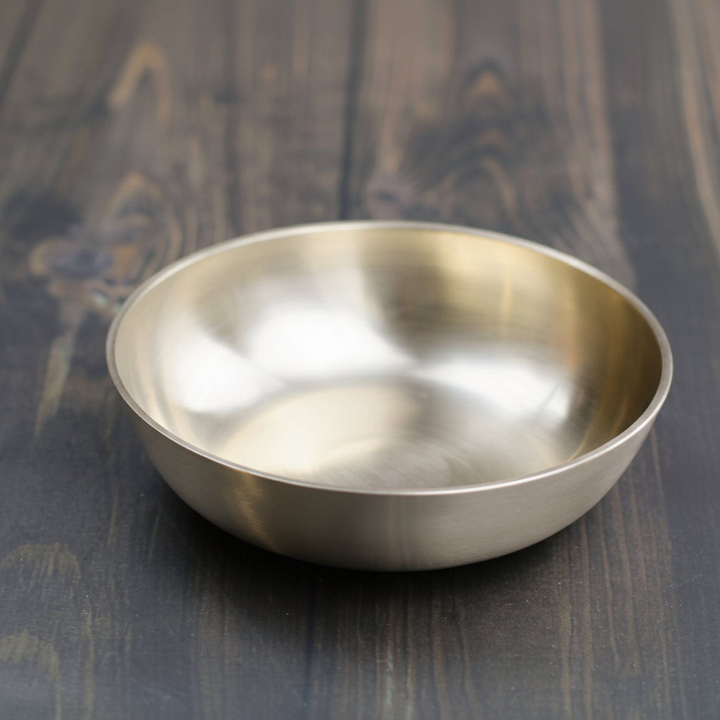 Handcrafted bronze (Kansa) sweet dish bowl in three sizes with glossy and matte finishes, ideal for prasad, dry fruits, or gifting.