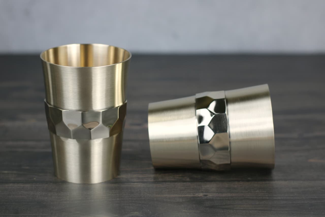 Kansyakar Bronze Hexa Tumbler – 220ml Traditional Cup | Handcrafted | Matte Finish | Set of two glasses