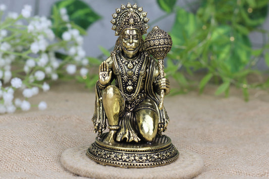 Premium Brass Hanuman Idol – Handcrafted in Small & Medium Sizes | Divine Strength for Home & Office