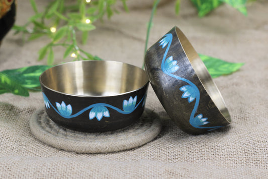 Blue Lotus Mukta Bowl – Hand-Painted Elegance Inspired by Pichwai Art