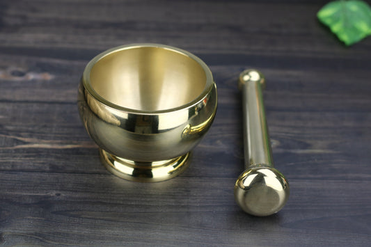 Premium Handcrafted Brass Mortar and Pestle for Spices & Ayurveda | Indian Spice Grinder (4 Sizes)